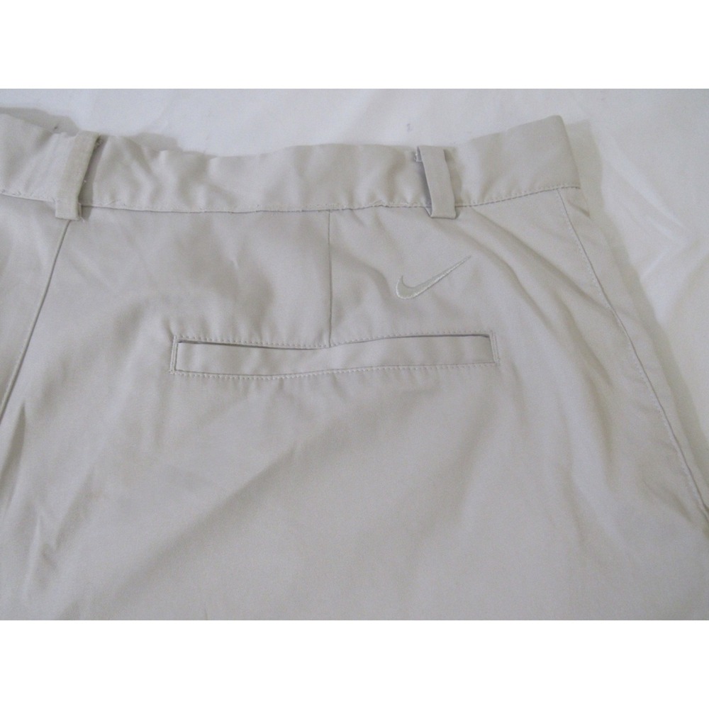 Nike Golf Tan Beige Solid Polyester Dry-Fit Logo Shorts Sz 34